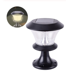 8LED round solar column headlight