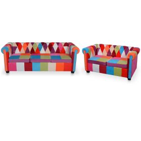 Chesterfield Sofa Set 2-Seater and 3-Seater Fabric