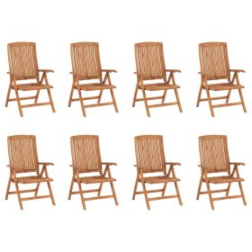 Reclining Patio Chairs 8 pcs Solid Teak Wood