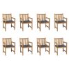 Patio Chairs 8 pcs with Anthracite Cushions Solid Teak Wood