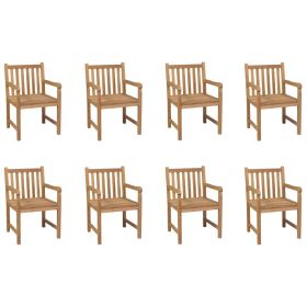 Outdoor Chairs 8 pcs Solid Teak Wood