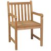 Patio Chairs 8 pcs with Blue Cushions Solid Teak Wood