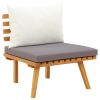 11 Piece Patio Lounge Set with Cushions Solid Acacia Wood