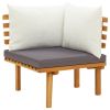 11 Piece Patio Lounge Set with Cushions Solid Acacia Wood