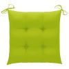 Patio Chairs 8 pcs with Bright Green Cushions Solid Teak Wood