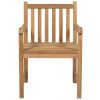 Patio Chairs 8 pcs with Blue Cushions Solid Teak Wood