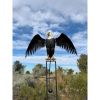 Eagle Ornament Decorative Iron Metal Art Lifelike Garden Art Bird Ornament Garden Decoration Moving Owl Decorative Garden Stakes