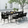 9 Piece Patio Dining Set Black