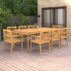 9 Piece Patio Dining Set Solid Teak Wood