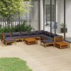 12 Piece Patio Lounge Set with Cushion Solid Acacia Wood