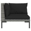 11 Piece Patio Lounge Set with Cushions Poly Rattan Dark Gray