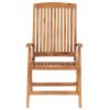 Reclining Patio Chairs with Cushions 8 pcs Solid Teak Wood