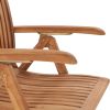 Reclining Patio Chairs with Cushions 8 pcs Solid Teak Wood