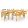 9 Piece Patio Dining Set Solid Teak Wood