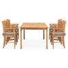 7 Piece Garden Dining Set with Cushions Solid Teak Wood