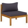 9 Piece Patio Lounge Set with Cushion Solid Acacia Wood