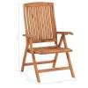 Reclining Patio Chairs with Cushions 8 pcs Solid Teak Wood