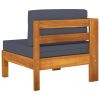 10 Piece Garden Lounge Set with Dark Gray Cushions Acacia Wood