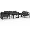 8 Piece Patio Lounge Set with Cushions Aluminum Anthracite