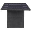 7 Piece Patio Dining Set Poly Rattan Black