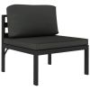 8 Piece Patio Lounge Set with Cushions Aluminum Anthracite