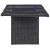 9 Piece Patio Dining Set Poly Rattan Black