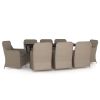 9 Piece Patio Dining Set with Cushions Brown