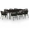 9 Piece Patio Dining Set Black