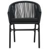 9 Piece Patio Dining Set Black