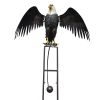 Eagle Ornament Decorative Iron Metal Art Lifelike Garden Art Bird Ornament Garden Decoration Moving Owl Decorative Garden Stakes