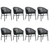 9 Piece Patio Dining Set Black