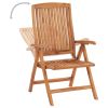 Reclining Patio Chairs with Cushions 8 pcs Solid Teak Wood