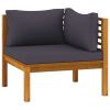 12 Piece Patio Lounge Set with Cushion Solid Acacia Wood