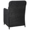 9 Piece Patio Dining Set Poly Rattan Black