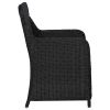 9 Piece Patio Dining Set Poly Rattan Black