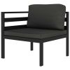 8 Piece Patio Lounge Set with Cushions Aluminum Anthracite